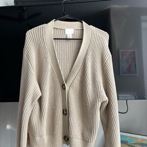 H&M Women's Tan Cardigan Sweater